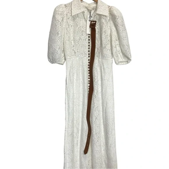 Divine Heritage lace dress with brown leather buttons and brown belt - threedaughtersproperties.com Divine Heritage lace dress with brown leather buttons and brown belt - threedaughtersproperties.com